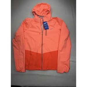 Brooks Womens High Point Waterproof Jacket 2 Neon Ember Flame Medium NWT